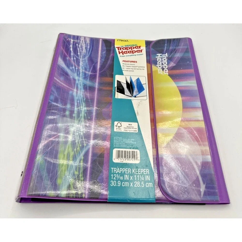 Mead Trapper Keeper Purple Sunset Binder Vintage Inspired 80s 90s Portfolio NEW